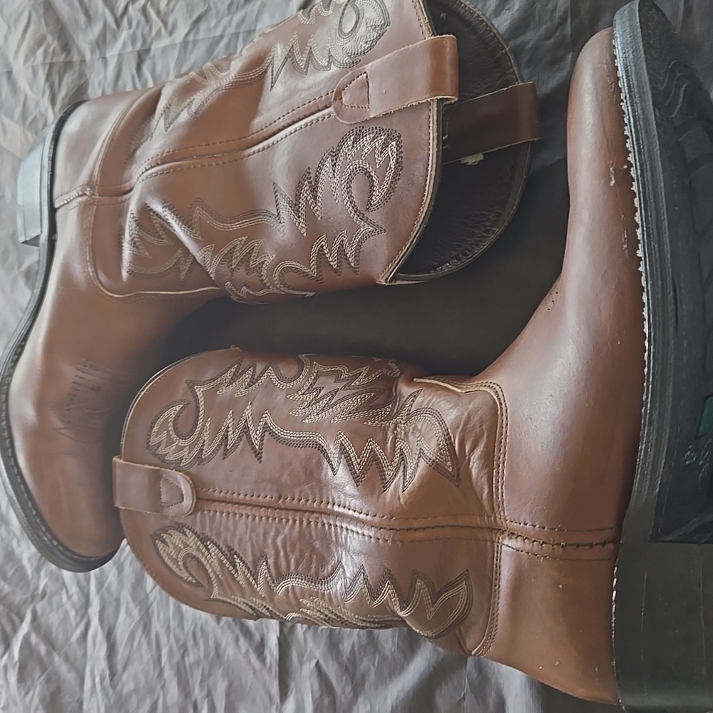 Men's Brown Double H Western Boots - Picture 7 of 12